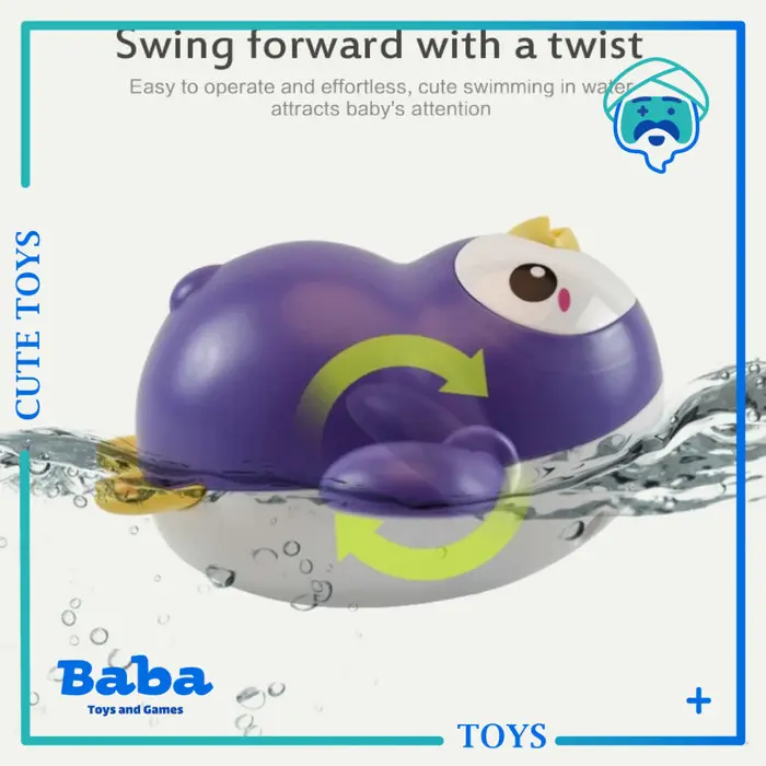 Mainan Mandi Bayi Anak Bath Toy Inersia Bentuk Penguin Berenang 1