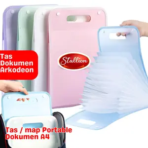 Tas File Handle Tas Dokumen A4 Folder Map Warna Transparan Anti Air Multi Layer Folder 13 Sekat Map