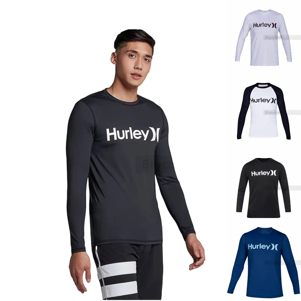 Men's Long Sleeve Rash Guards Snug Fit Surf Shirt Elastane Wetsuits 4 ...