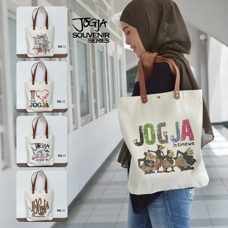 Totebag Kanvas Souvenir Jogja Tas oleh oleh Yogyakarta 0