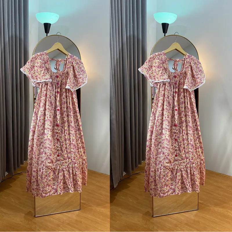 Geya Dress Daster Kekinian Busui Motif Bunga Rayon Viscose Kancing Cantik 3