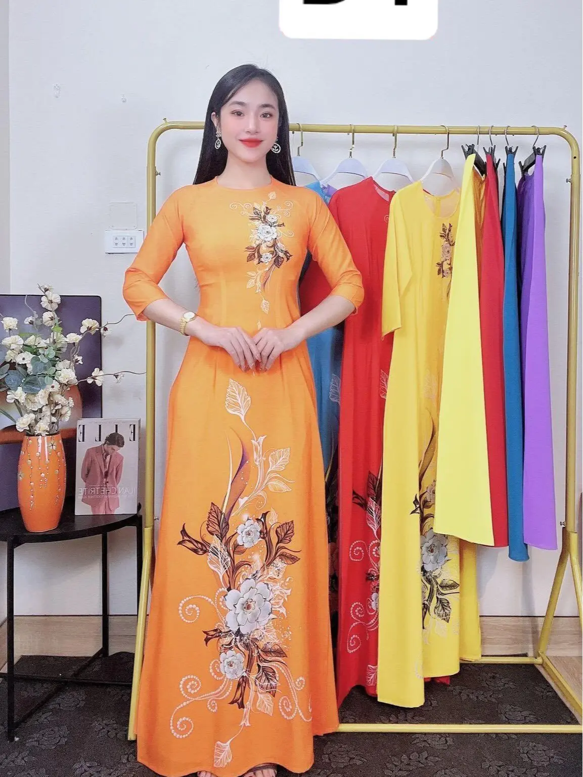 Áo Dài KHÔNG QUẦN Lụa Nhật in 3D đủ size từ 40-75kg  Nữ Women Dress
