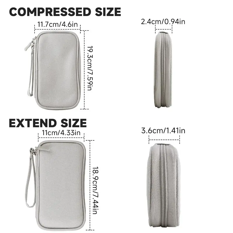 Portable Storage Bag, Waterproof Cable Organizer, Multifunctional Storage Bag for Cable, Charger, Headphone, Hard Drive 1