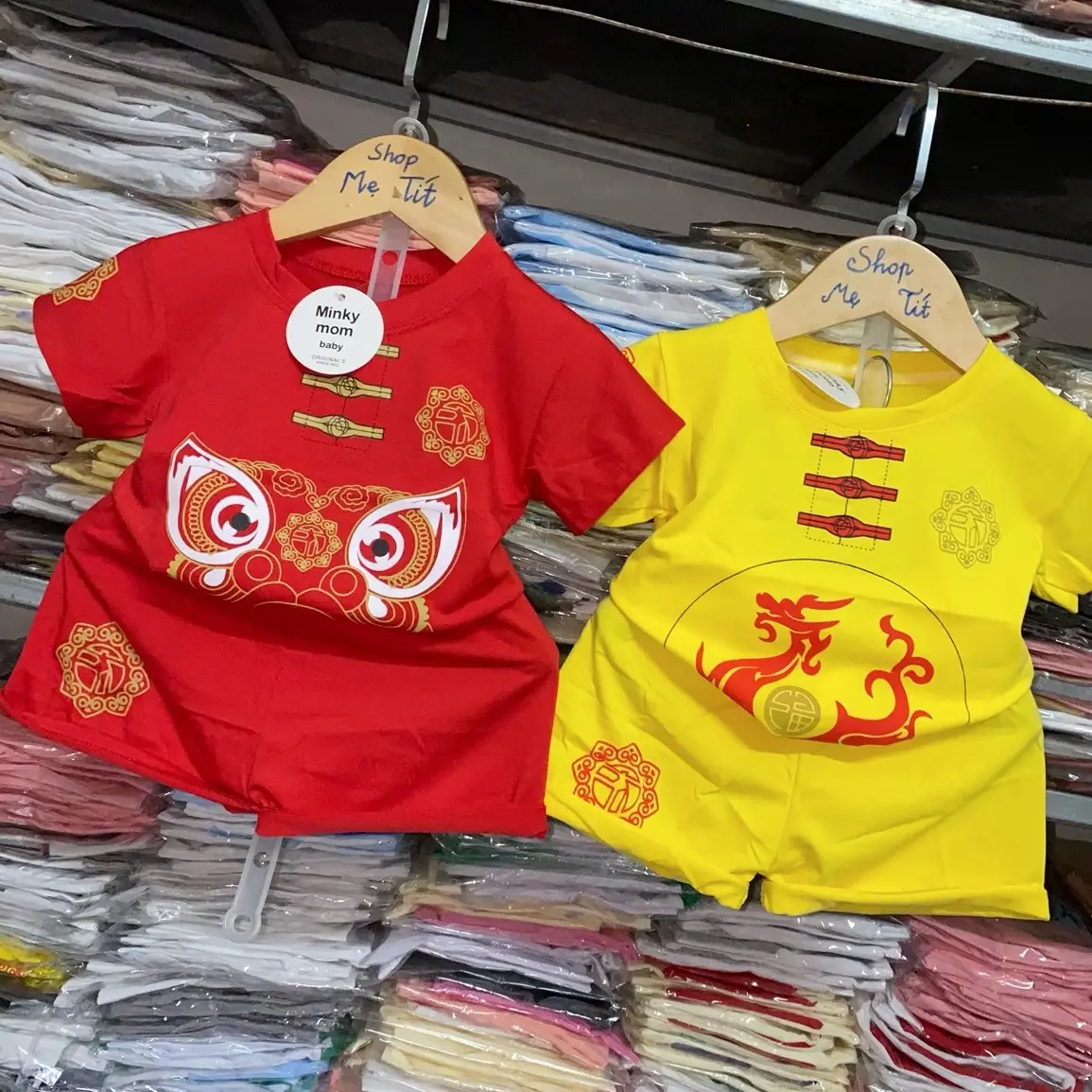 COMBO 2 bộ [LÂN ĐỎ + RỒNG VÀNG] cho bé đón Tết đong đầy yêu thương <3