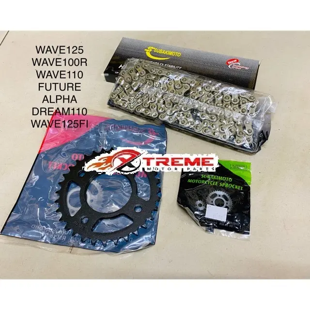 SUBAKIMOTO WAVE125 WAVE100R WAVE110 DASH110 WAVE125FI FUTURE DREAM110 ALPHA FRONT REAR 428 SPROCKET SET RANTAI