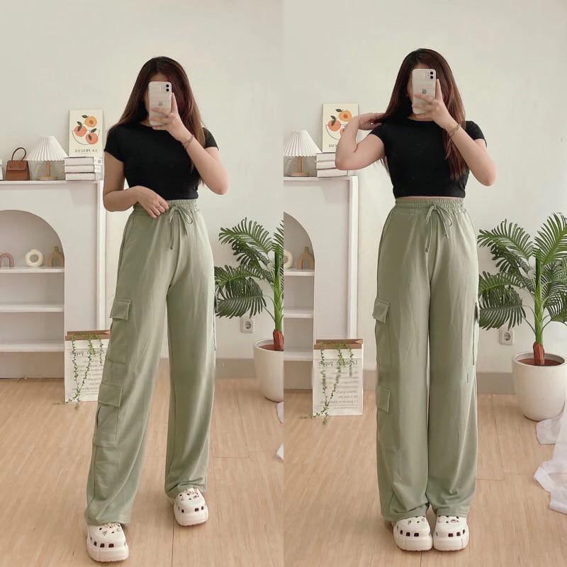 Product Introduction of Kelly Cargo Pants dewasa/ Kulot Cargo/Loose Cargo Celana Panjang Wanita 7