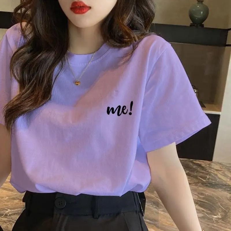 Áo thun nữ đơn giản hàn quốc cổ tròn thun cotton co giản 4 chiều phong cách trẻ trung phù hợp với mặt hằng ngày Women Top Voan Voi Jean