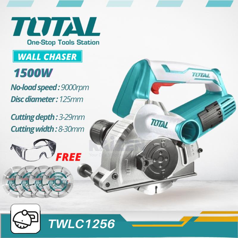 TOTAL TWLC1256 1500W Wall Chaser 125mm Cutting Disc FREE TikTok 