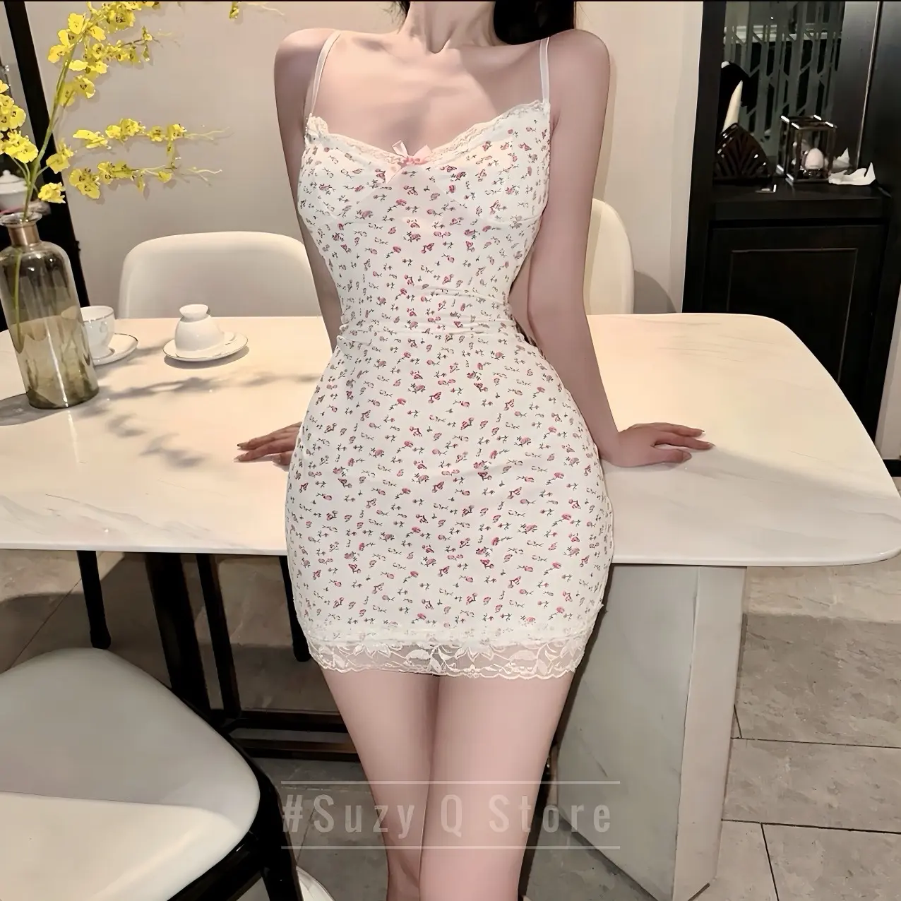 Váy Ngủ-đầm ngủ QC Hoạ tiết 2 dây body | BigBuy360 - bigbuy360.vn