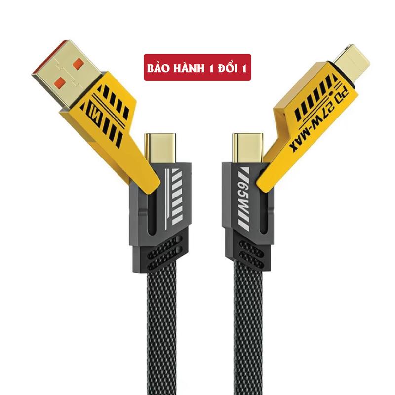 Product Introduction of Cáp Sạc Nhanh 3 Đầu 100W - Dài 1.2m - Dây Sạc 3 Trong 1 Chống Đứt, Chống Rối. Dây sạc 3 in1 , Cáp sạc 4in1 20