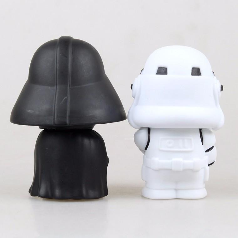 10cm 2pcs/lot Cute Style Star War Darth Vader & STORM TROOPER Kawaii Movie Action Figure Model Toys 4