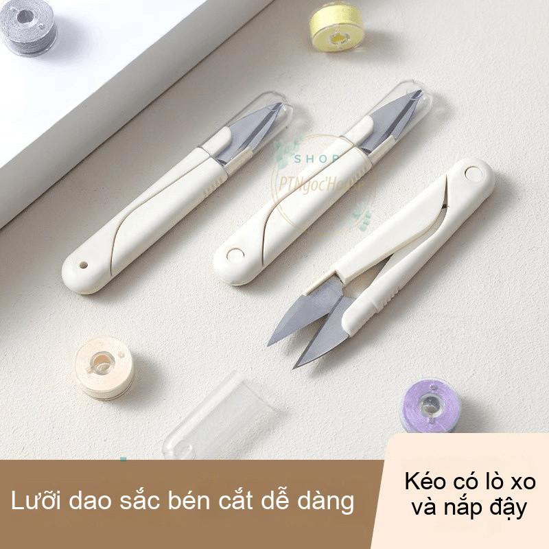 Kéo Bấm Chỉ Mini Cán Nhựa Siêu Sắc (Có Nắp Bảo Vệ) Chất Lượng Cao