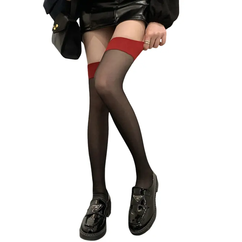 Women Thigh High Stockings Ultra Stretchable Thin See-Through Over Knee Socks Silk Stocking Tights for Women