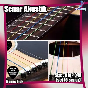 PREMIUM SENAR GITAR AKUSTIK WARNA RAINBOW COLOUR STRINGS - SENAR GITAR WARNA