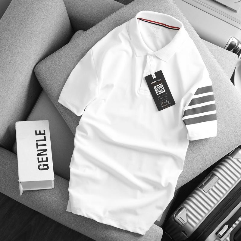 Áo Polo Thome M12 chính hãng LOOKMAN  họa tiết sọc tay, vải cá sấu co dãn thoải mái, thoáng mát - LOOKMAN Menswear Nhung 2