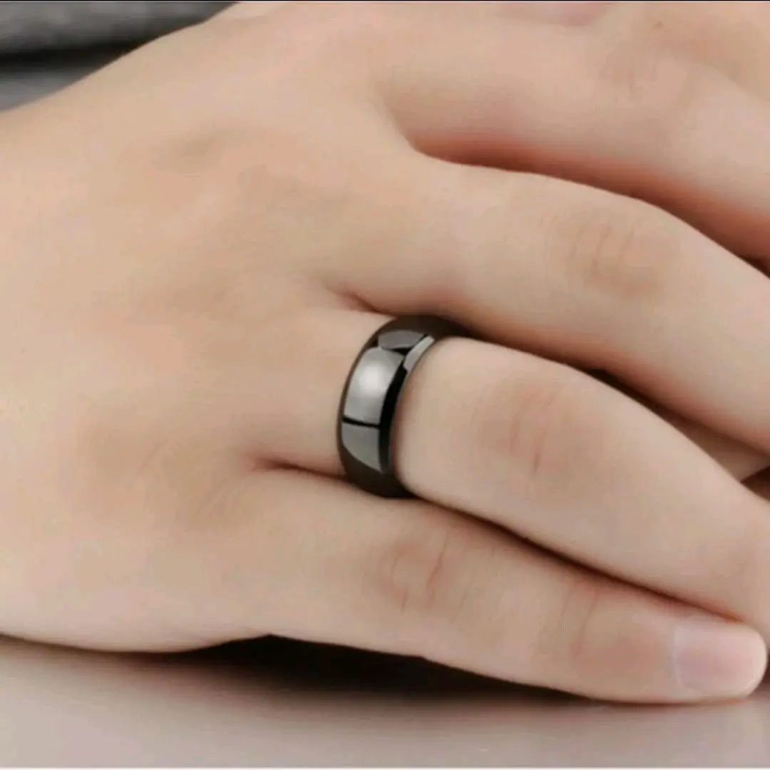 Cincin Titanium M21 black original cembung