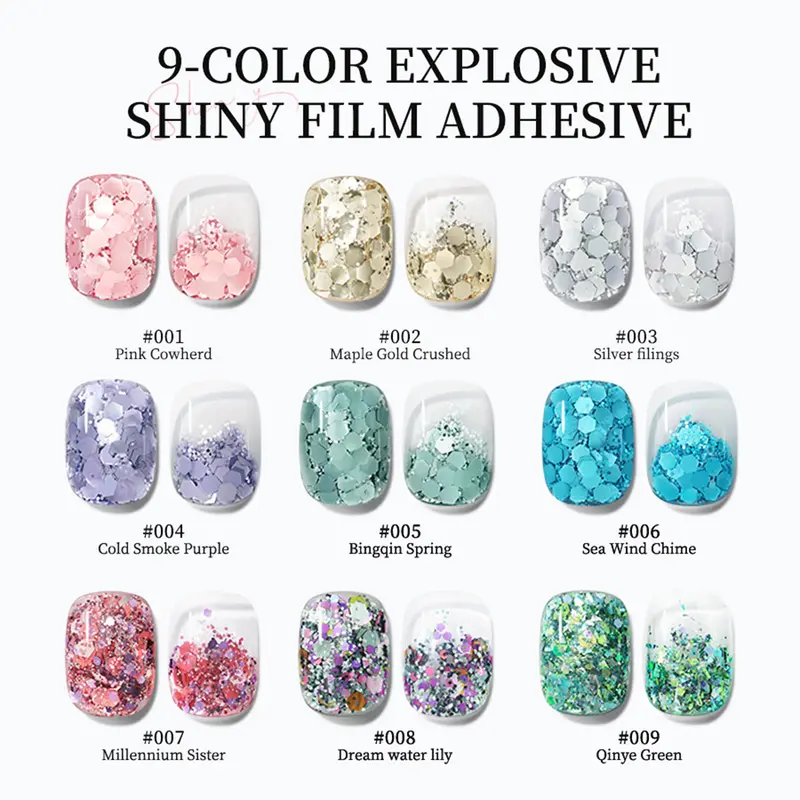 Sơn móng tay Gel, XEIJAYI, keo móng chân, sequins bạc mới, cho móng tay trắng, đèn Flash Pop, màu phổ biến, nghệ thuật móng tay, đặc biệt, lâu dài, COD 2024 Honghush, [Thanh Toán Khi Nhận Hàng] 6