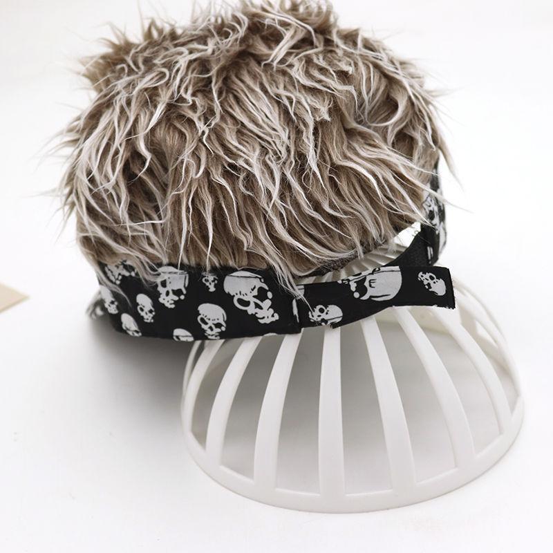 Product Introduction of 2024 Spring, Autumn and Winter Peaked Baseball Cap Men's and Women's Sun Hats Adult Wig One-Piece Hat Hip Hop Cool Funny Cap 15