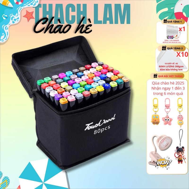 [Tặng quà SÍT RỊT] Bút Màu Marker Touch 12-24-48-60-80 Cây Chuyên Nghiệp Kèm Túi Vải Họa Cụ Tô Màu Dạ Vẽ Tranh Anime full bộ màu touchliit