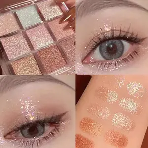 (COD) Eyeshadow Palette 9 Warna Pigmented Glitter Matte ORIGINAL Korean Eyeshadow Palet Fashion Makeup Eyeshadow Pallet All In One Highliter Blush On Glitter