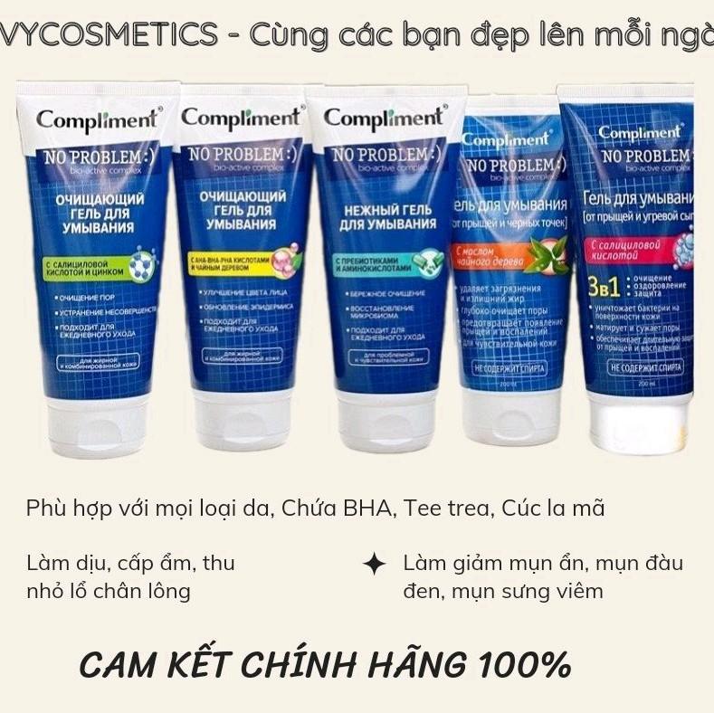 [Hàng Cty] Sữa rửa mặt  Compliment No Problem làm sạch  200ml compliment srm
