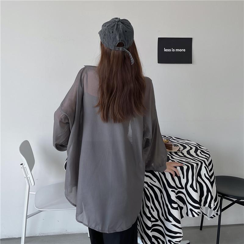 Áo Chống Nắng Mỏng, Thời Trang Nữ Mùa Hè, Áo Khoác Áo Cánh Voan Thường Ngày Dáng Rộng Hàng Mới Về 2024, Phong Cách Ins, Miễn Phí Vận Chuyển 3