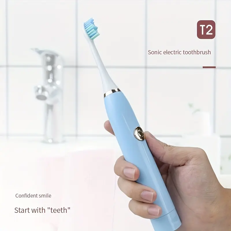 Bàn Chải Đánh Răng Điện, Dành Cho Nam Và Nữ, Gia Dụng, Tóc Mềm, Bàn Chải Đánh Răng Cặp Đôi Sonic, Chạy Bằng Pin (Không Bao Gồm Pin)