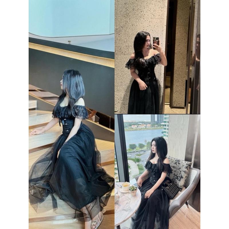 [ Có Bigsize+ kèm tag nơ ) SET ÁO CORSET TRỄ VAI CHÂN VÁY MAXI DÁNG DÀI TÔN DÁNG BYY CARROTSHOP( có gọng định hình eo ) 1