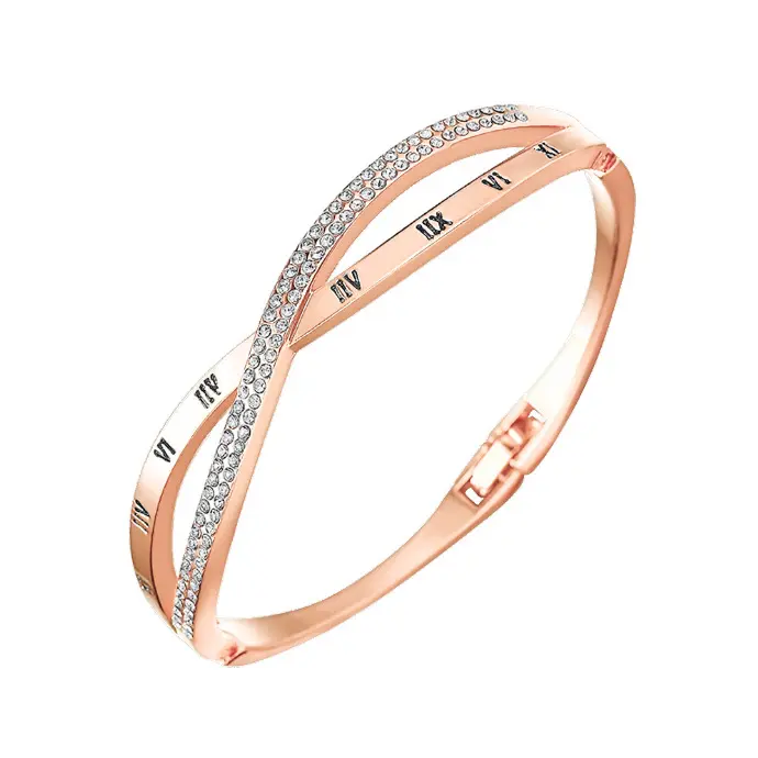Personal Bracelet, Korean Fashion, Elegant, For Women, with Roman Numerals, Made of Titanium Steel, Non-Fading, Fashion