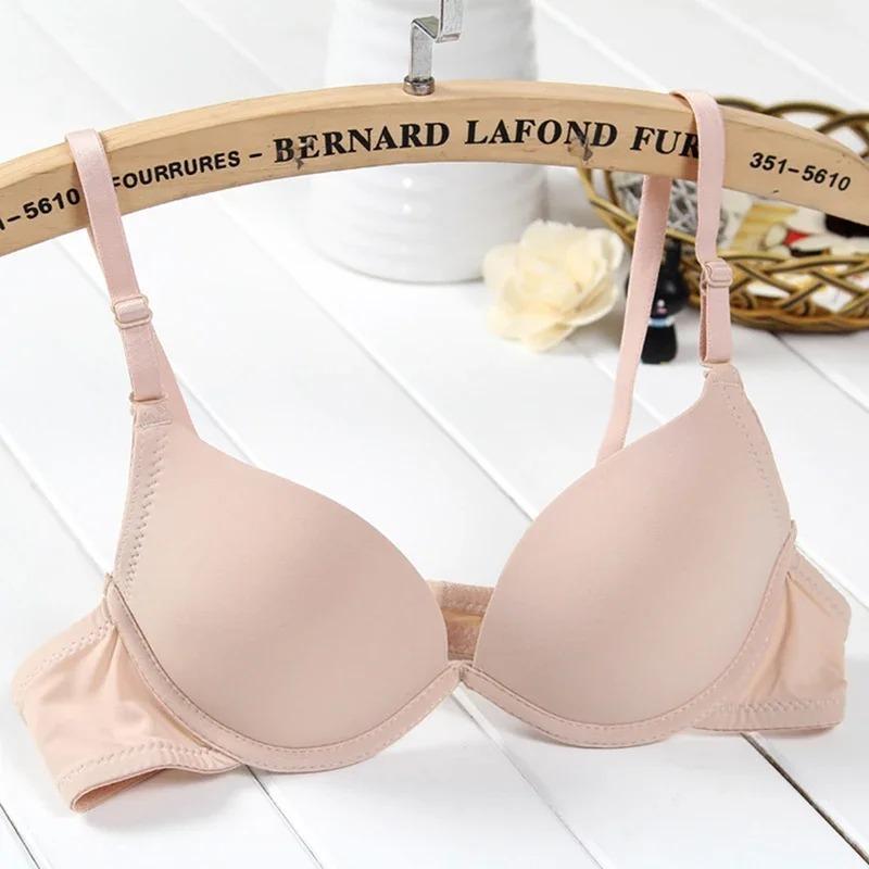 Product Introduction of Young Girl super push up Bra Student Underwear Small chest lingerine Young Girl Student bra full of pure cotton thin cup 13