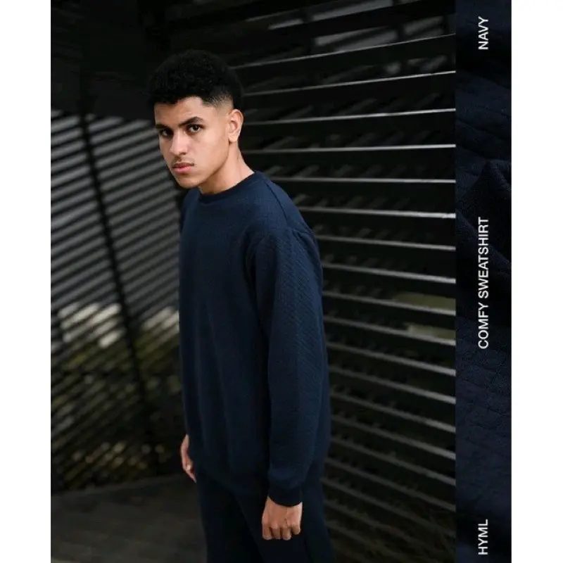 jaket compy crewneck jaket diamond knit jaket cowo cewe keren 100% original Panjang Pria Cowok Crew Neck Knitwear 2