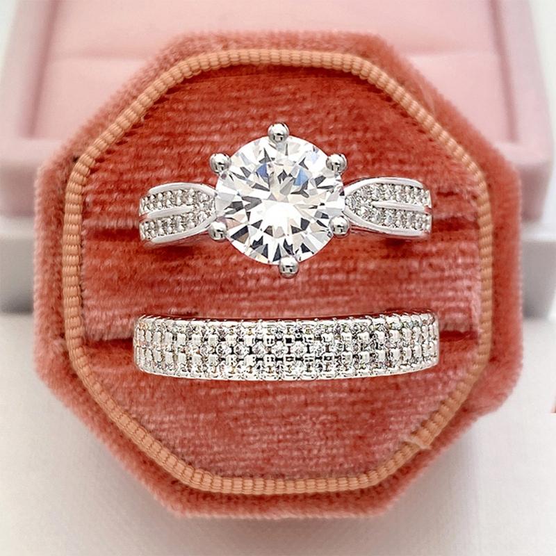Product Introduction of 1 Pair Vintage Micropaved Zircon Rings for Men Women Engagement Party Temperament Sweet Accessory Fashion Jewelry 13