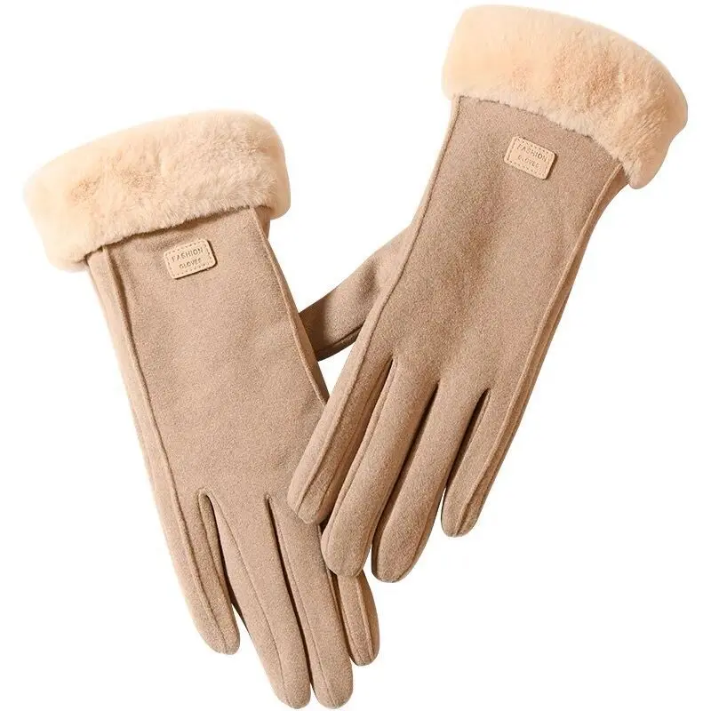 [ Happy Girl Shop ] Glove Musim Dingin Wanita Import Korean Edition Style Looks Menawan Fitting Activity Hiking Desain Touch Screen Gadegt Full Cover Wrist Bulu Thick All Colour Beatiful Sweet Good Seller Suede Inner Flace Warm Premium WINTER GLOVE 0