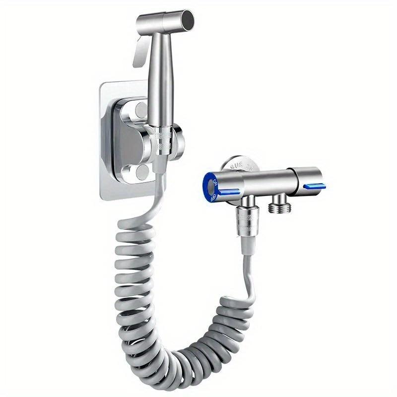 Handheld Bidet Sprayer & 1.5m Hose Set, 1 Set Shower Toilet Bidet Faucet Sprayer with Self-Cleaning Nozzle, Uncharged Power Mode, without Bracket 0
