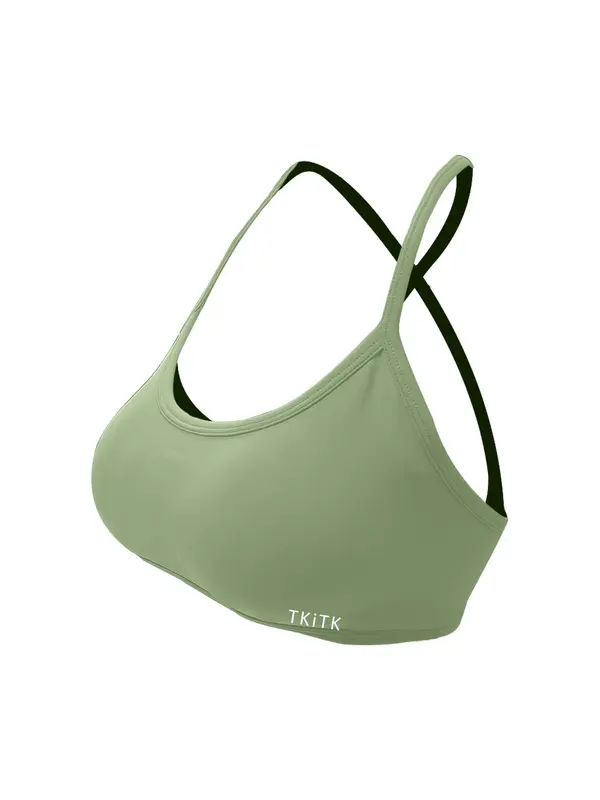 Women's Solid Color Criss Cross Backless Sports Bra, Breathable Comfortable Wireless Sports Bra, Ladies Sportswear for Indoor Outdoor Wear, Gym Clothes 1