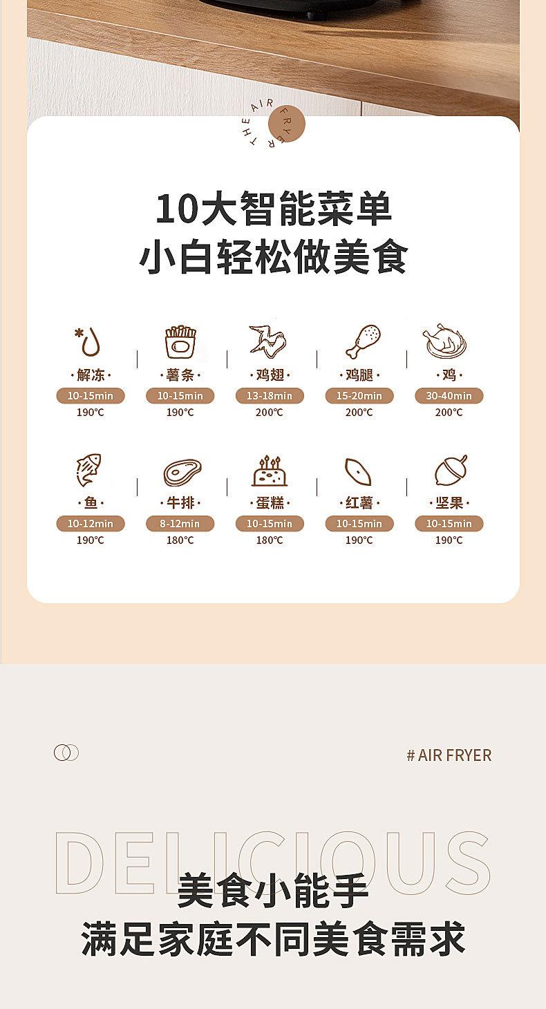 Product Introduction of Touch Screen Air Fryer New Homehold Multi-Function Intelligent Deep Frying Pan Transparent Visualization Oven Large Capacity 5L 4