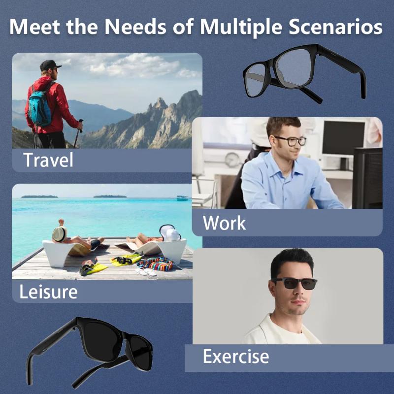 Smart Wireless Bluetooth Glasses Listen to Music Answer the Phone Men and Women Fashion Anti-blue Light Smart Glasse 2025 New - Image 5