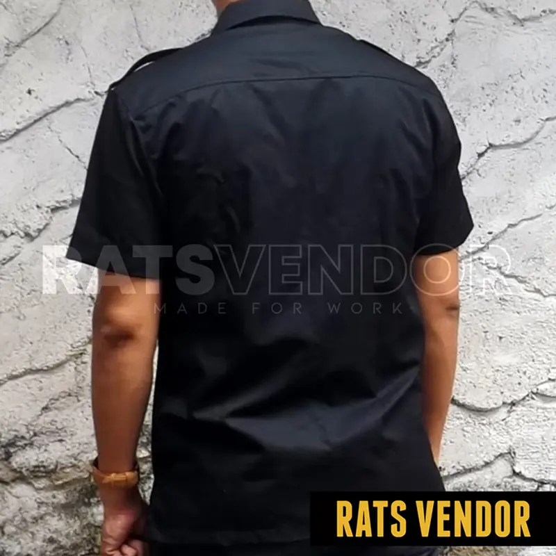 Ratsvendor Kemeja Lapangan / Outdoor / Gunung / PDL Lengan Pendek Warna Hitam 3