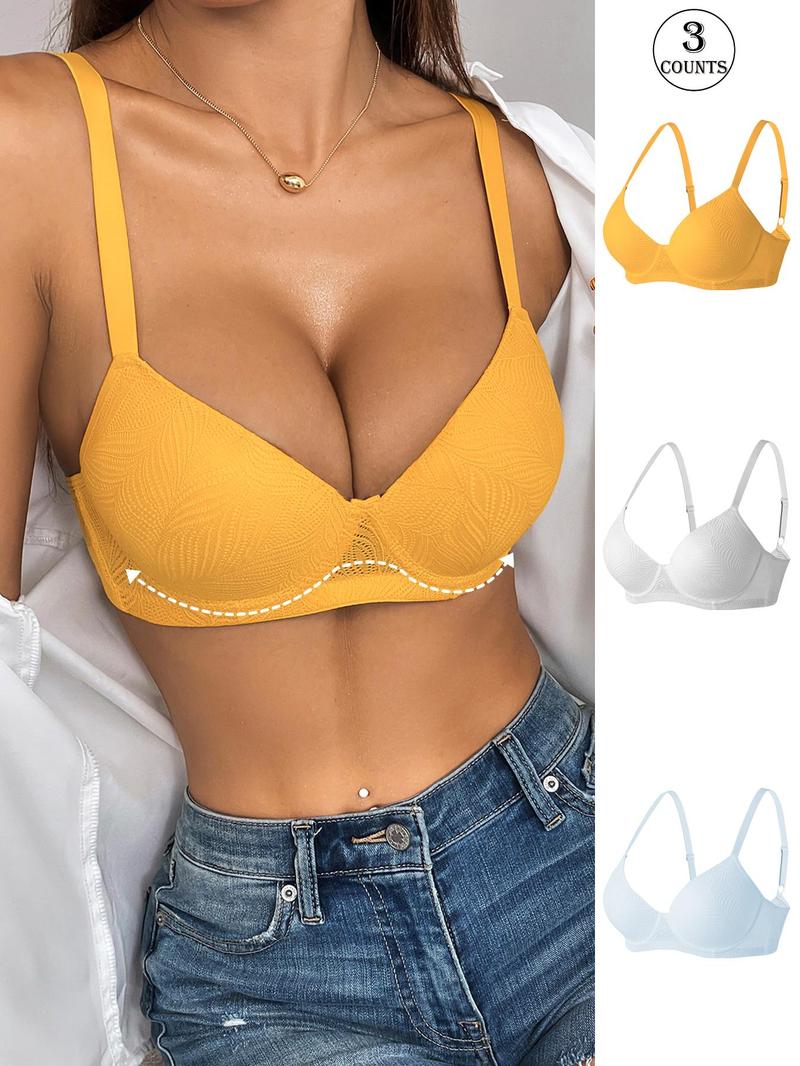 Product Introduction of Women's Solid Color Push Up Bra, Comfortable Breathable Underwire Bra, Softness Lingerie for All Seasons 1