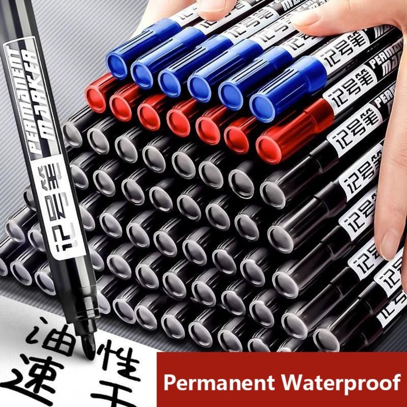 Product Introduction of High Quality 1.5mm Crude Nib Permanent Marker Pen Quick-Dry Fine Color Line Marking Pen Red Blue Black Ink Permanent Waterproof Marker Pens Gift 17