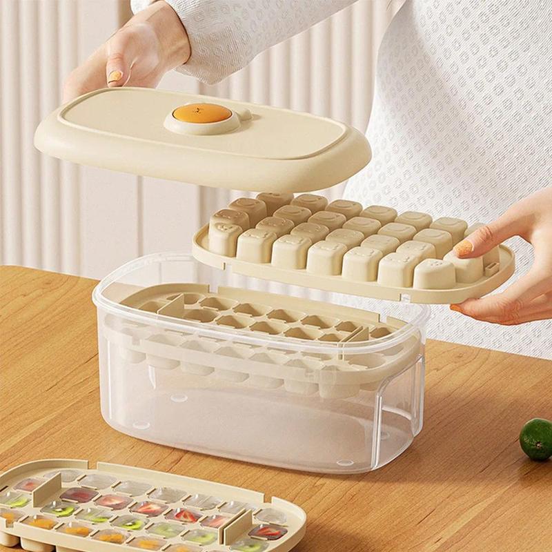 28Grids Ice Cube Tray Press Type Ice Block Mold for Home Storage Making Mold Summer Ice Maker Kitchen Sealed Maker 8