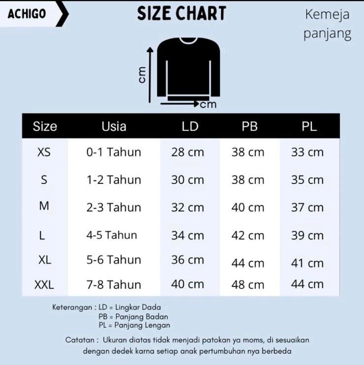 Kemeja panjang anak/Achigo kemeja lengan panjang 6