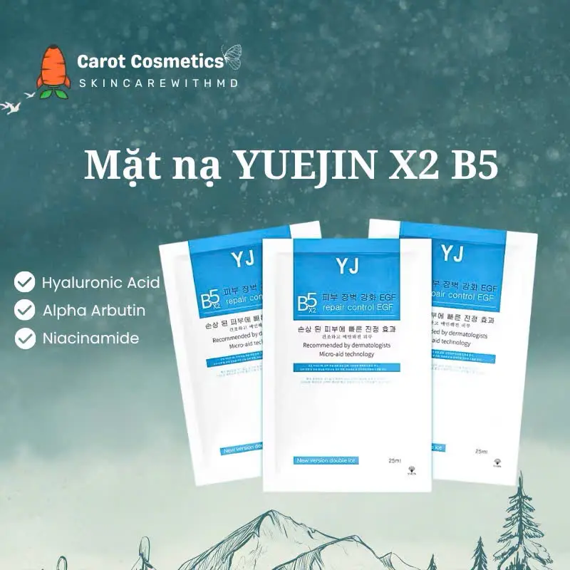 {Mẫu mới gấp đôi B5} Mặt nạ YUEJIN B5-cấp ẩm, phục hồi da 25ml