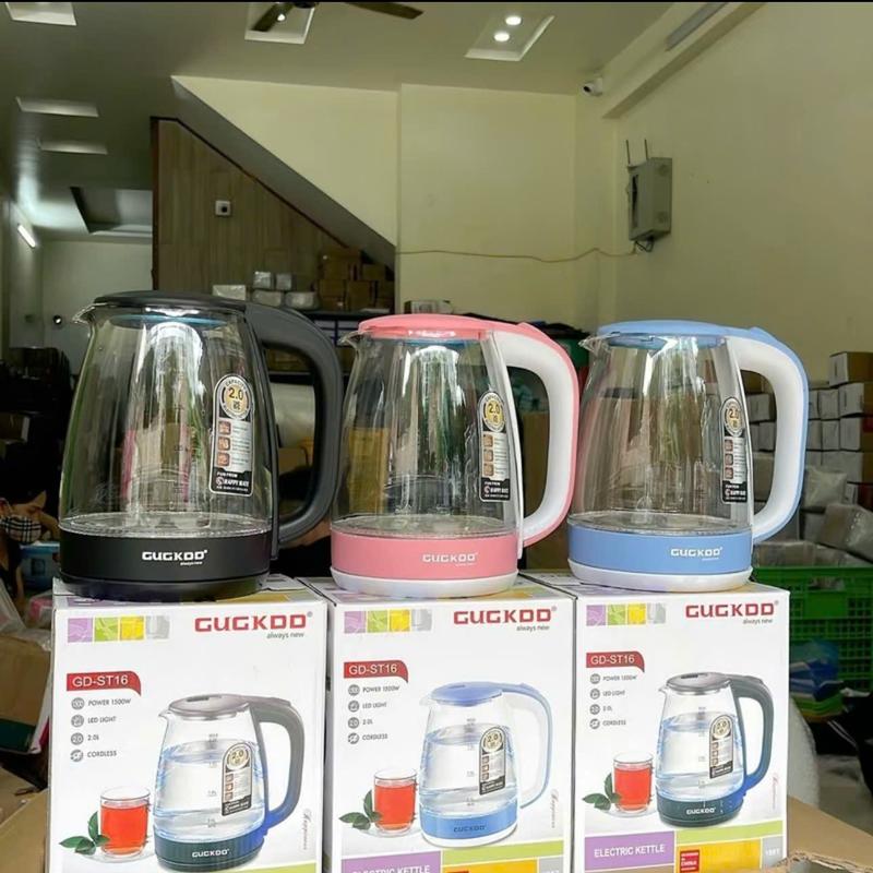 Ấm Siêu Tốc Thủy Tinh Cao Cấp 2.0 Lít Công Suất 1300W GD-ST16 Có Đèn Led Tự Ngắt Khi Sôi Đun Nước Bình Đun Nước Tiện Dụng