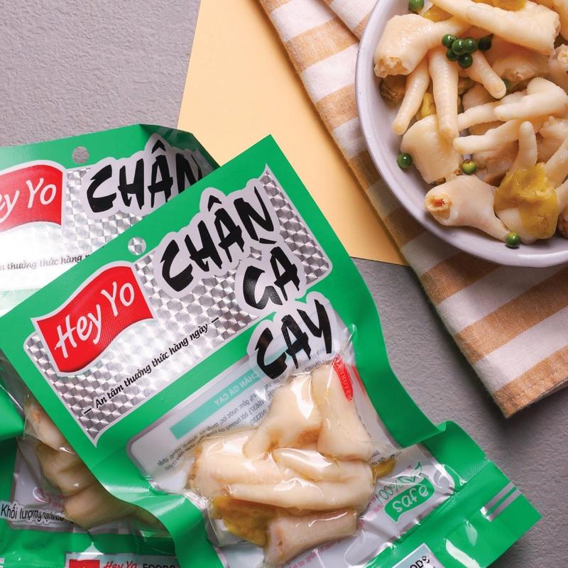 Combo 10 gói 80g Chân gà cay Hey yo vị sả ớt chân gà cay đồ ăn vặt giá rẻ ngon - Lucky Star Foood.
