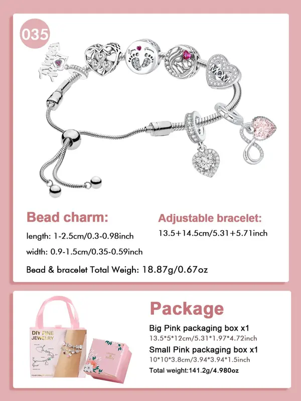 Heart & Star & Letter Design Beads/Charms, Fashionable Jewelry Making Kit for Bracelet & Necklace, DIY Jewelry Making Accessories for Women 4