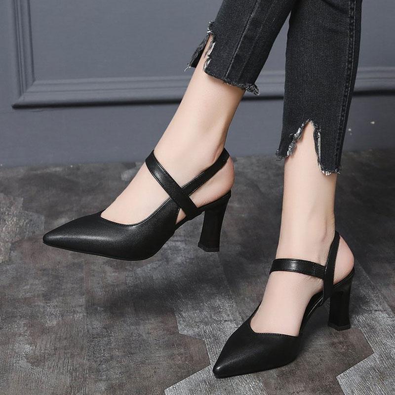 Product Introduction of Giày mùa hè nữ mới 2024, giày cao gót nữ và sandal gót dày phối váy   DéP giay  hoa Shoes Cao Su 20