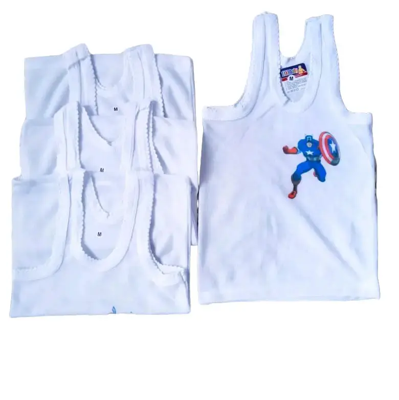 6 pcs dan 12 pcs/1 lusin kaos dalam anak putih sablon Fashion kaos  dalam kaos  dalam Pakaian
