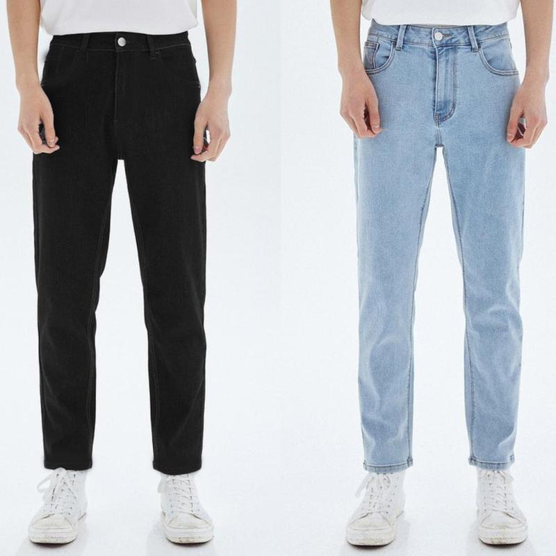 SALE CỰC SỐC : Quần Jean nam cạp cao dáng baggy màu xanh đen xám trắng Pants Menswear Denim Có Túi Ong Cotton
