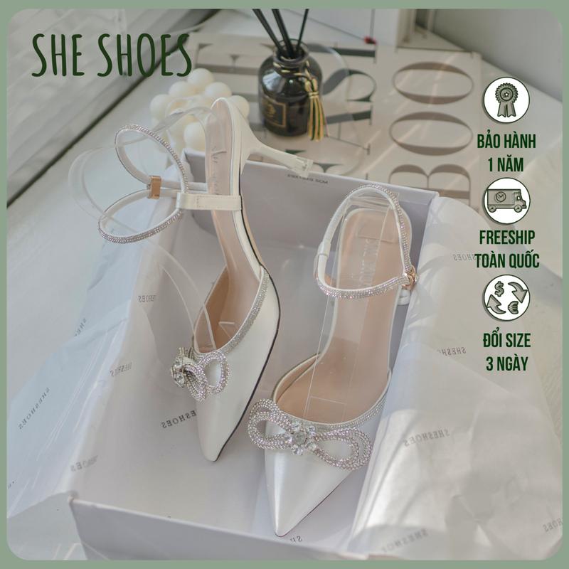  Giày cưới ️️ Sandal ĐÍNH NƠ bling bling  độc quyền bởi SHE SHOES - GC07050  NEW ARRIVAL  
